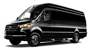 Black luxury chauffeur van for corporate and airport transportation by AAR KAY CHAUFFERS.